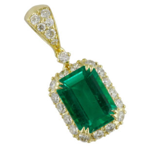 H649E Emerald and Diamond Pendant main image