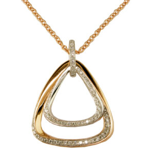 N205D Diamond Double Triangle Necklace-image