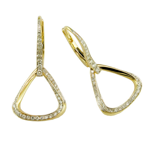 E475D Diamond Triangle Drop Earrings-image
