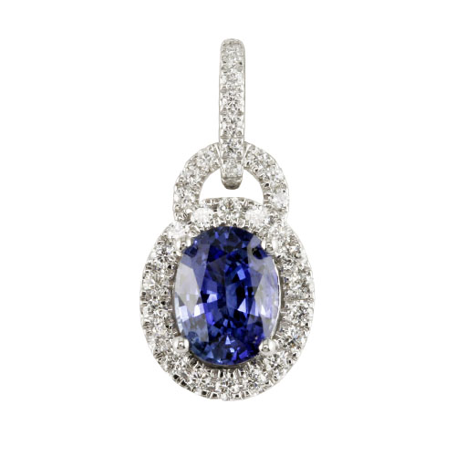 H353S- Sapphire and Diamond Pendant-image