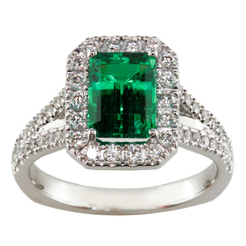 R906E Emerald and Diamond Ring-image